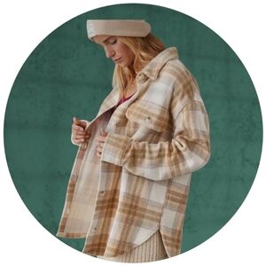 New! American Eagle Oversized Plaid Shacket XL – Cozy Classic Fleece